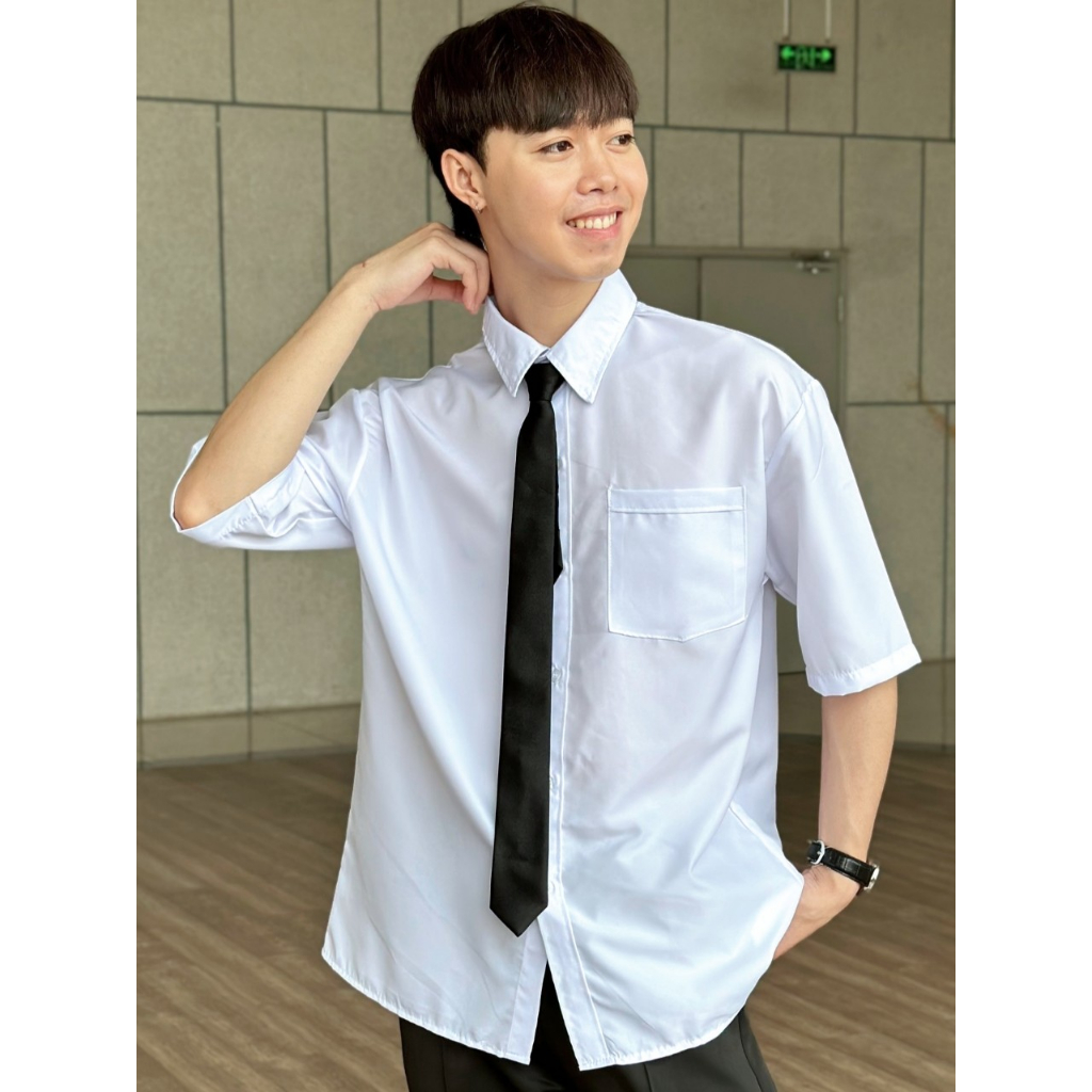 Áo Sơ Mi Tay Lỡ nam nữ Unisex chất vải lụa mềm mịn zozo_unisex