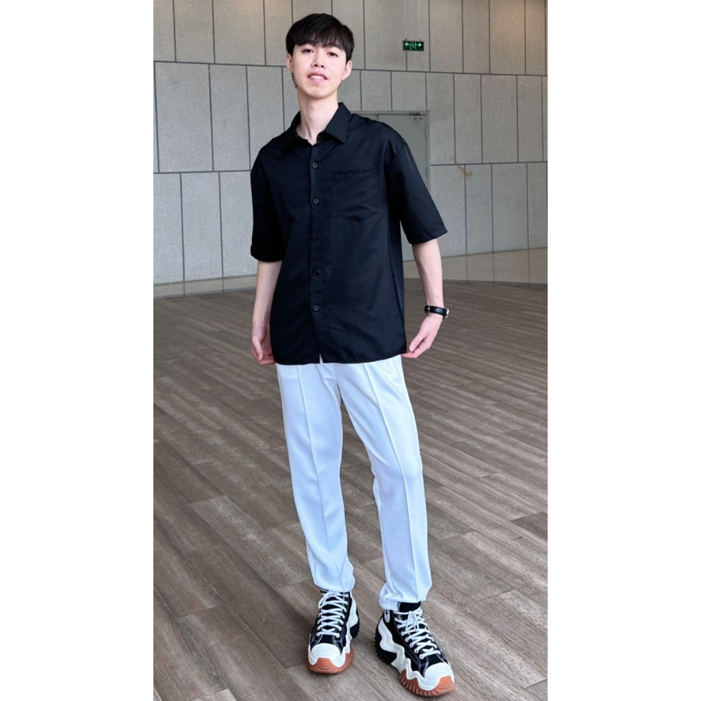 Áo Sơ Mi Tay Lỡ nam nữ Unisex chất vải lụa mềm mịn zozo_unisex