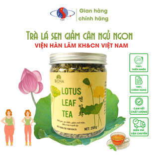 Trà lá sen khô giảm cân Lotus leaf tea Viện Hàn lâm KH&CN Việt Nam Vast_official, hộp 250g