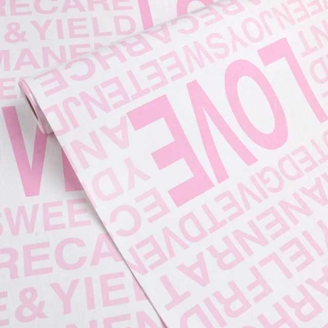 Decal Giấy Dán Tường Decor Kim Vinh Tông Màu Hồng Cuộn 5m Khổ 45cm Có Keo Sẵn