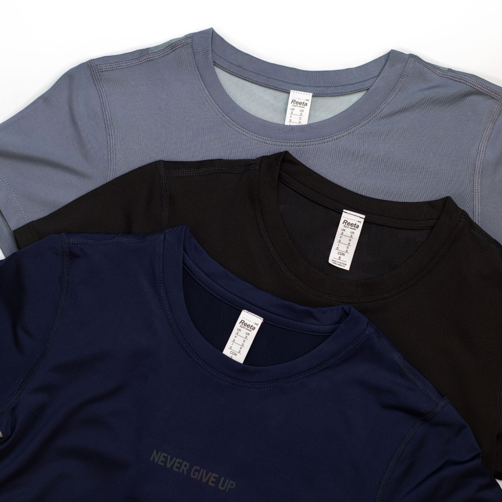 Áo Thể Thao Nữ Ngắn Tay Cổ Tròn Tập Gym Yoga Reeta Phối Lưới,Thoáng Khí, Vải Co Giãn 4 Chiều Thấm Hút Mồ Hôi-A2244