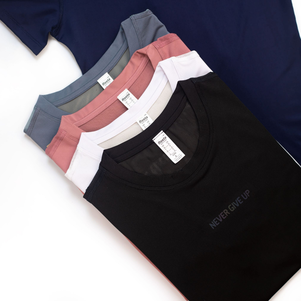 Áo Thể Thao Nữ Ngắn Tay Cổ Tròn Tập Gym Yoga Reeta Phối Lưới,Thoáng Khí, Vải Co Giãn 4 Chiều Thấm Hút Mồ Hôi-A2244