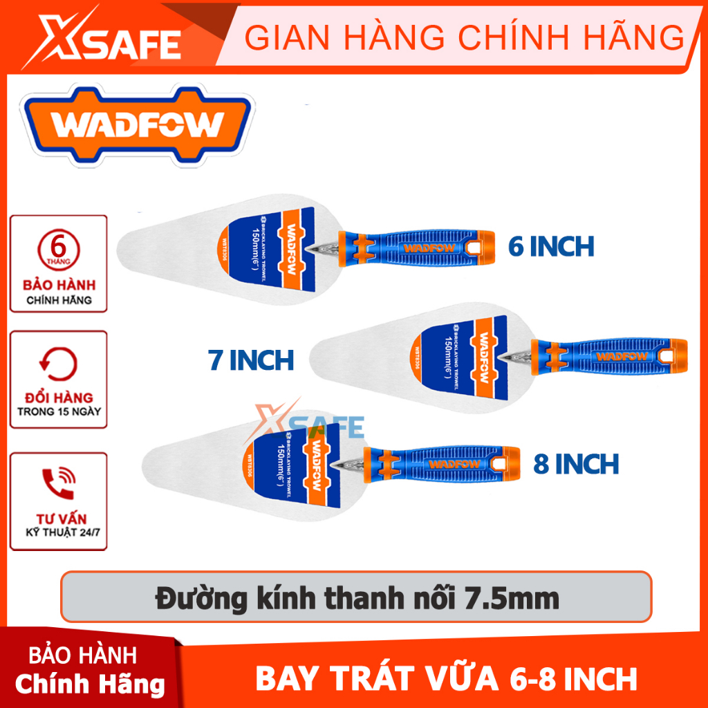 Bay lát gạch WADFOW bay lát gạch thợ hồ kích thước 150-180-200mm tay cầm bằng nhựa chắc chắn làm bằng phẳng