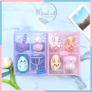 Set Bông Mút Tán Nền Habaria Makeup Sponge Fall In Love