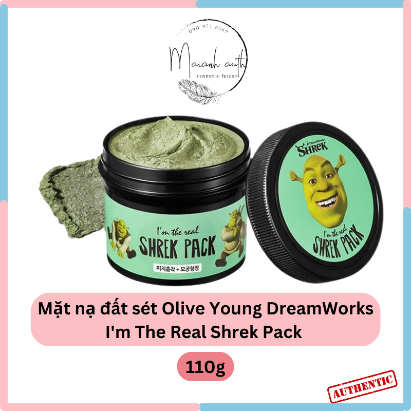 Mặt Nạ Bùn Tươi Shrek pack olive young dreamworks 110gr