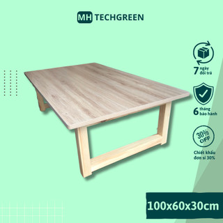 Bàn thấp 100x60cm, cao 30cm, có thể xếp gọn, mặt dày 17mm