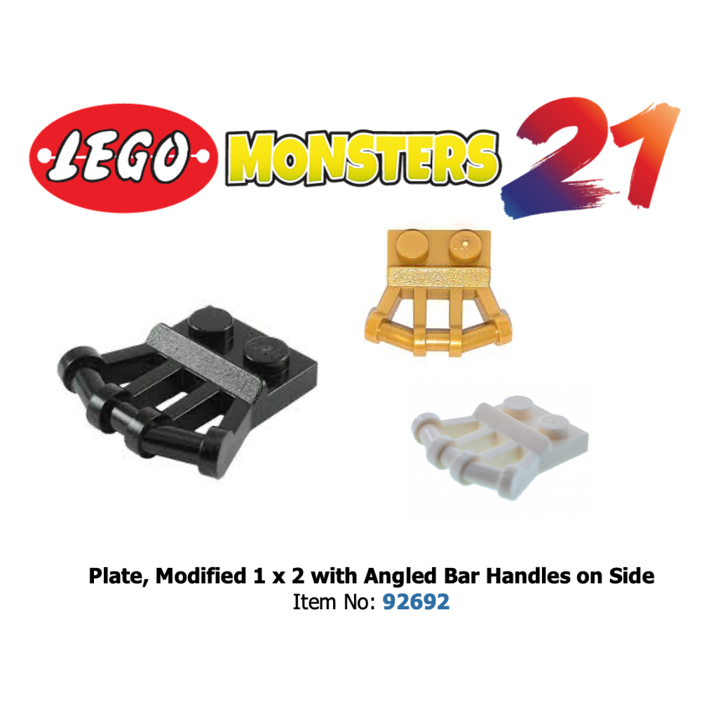-Lego chính hãng, Tấm, Đã sửa đổi 1 x 2 với Tay cầm thanh góc ở bên - ID 92692