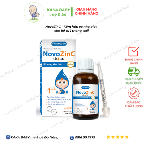 Kẽm NovoZinC - Kẽm hưu cơ nhỏ giọt cho bé từ 1 tháng tuổi