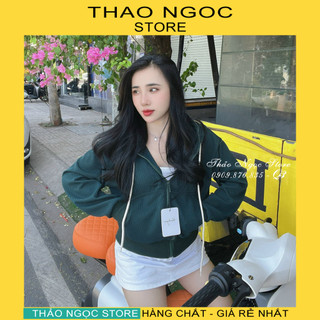 Áo khoác thun nỉ nón form lửng! thảo ngọc store