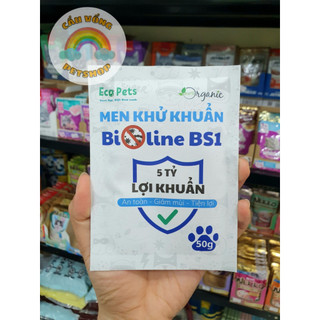 Men khử khuẩn Bioline BS1 cho cát vệ sinh mèo - Phiên bản Cải Tiến - Gói 30g / 50g