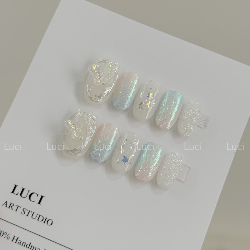 Móng giả thiết kế L044 y2k ánh trai gắn charm dễ thương luci.nailbox