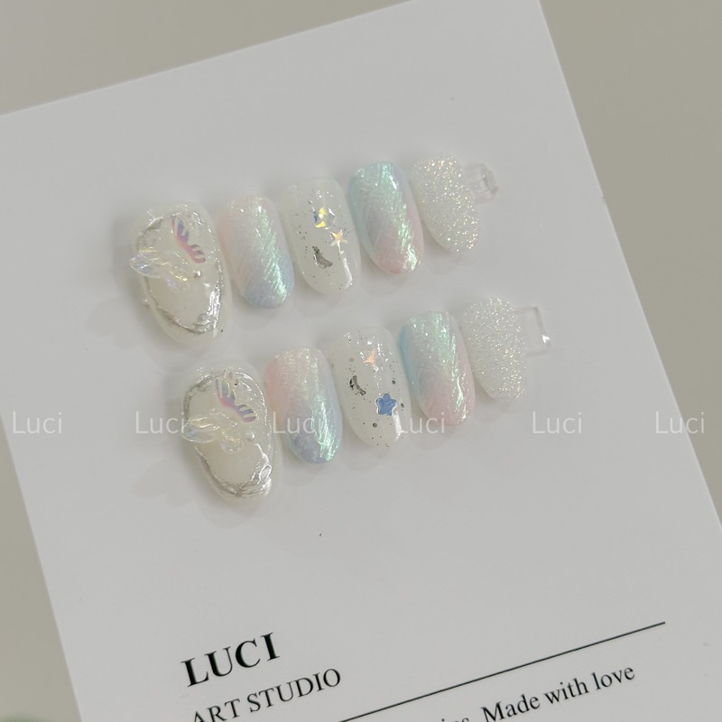 Móng giả thiết kế L044 y2k ánh trai gắn charm dễ thương luci.nailbox