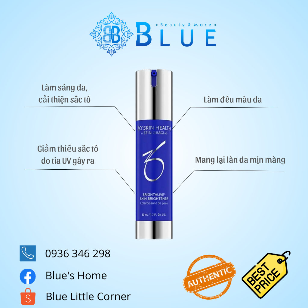 Kem dưỡng làm trắng da Z0 Brightalive Skin Brightener