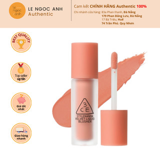 Má hồng kem 3ce velvet liquid blusher 3.4g