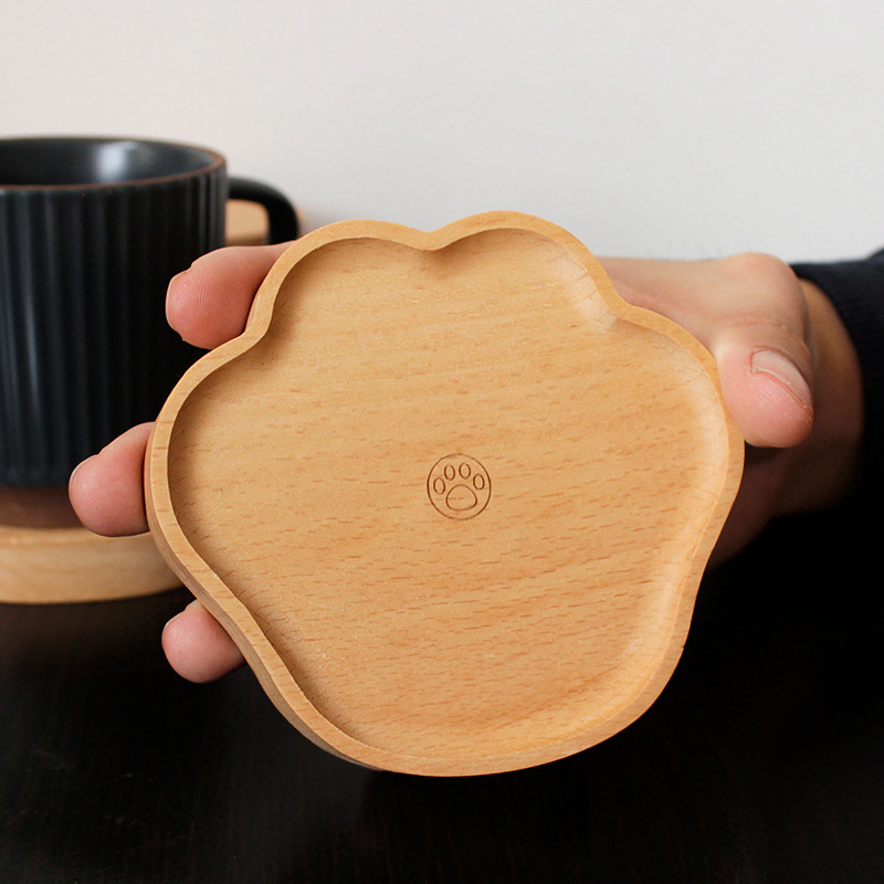 Lót ly gỗ sồi BAMBOOO ECO miếng đỡ cốc uống trà dùng trong nhà hàng , khách sạn , gia đình phong cách Nhật Bản