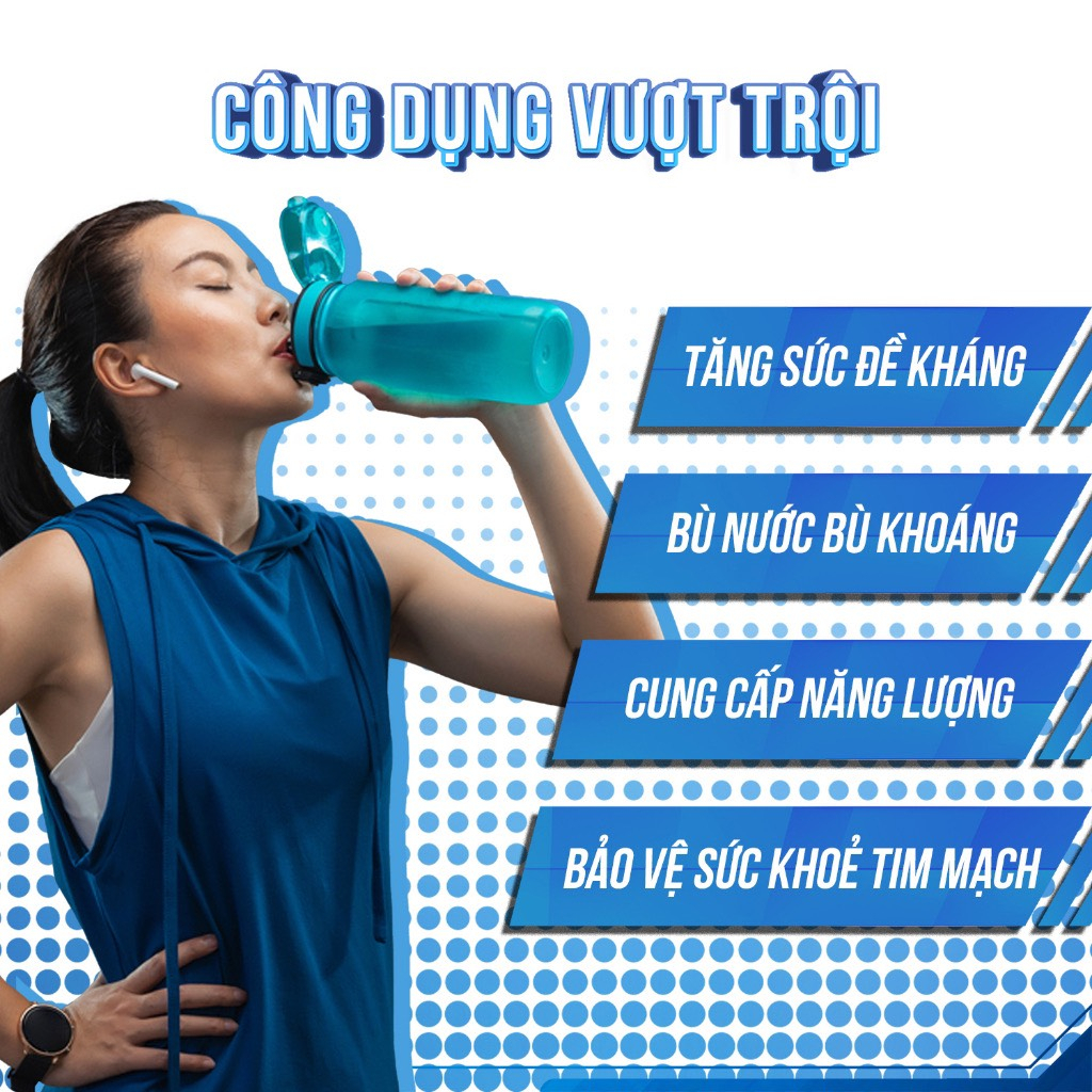 Viên sủi Ion+ Sport Drink O'zol tuýp 20 viên - bù nước và điện giải kèm các Vitamin, Acid Amin cho cơ thể