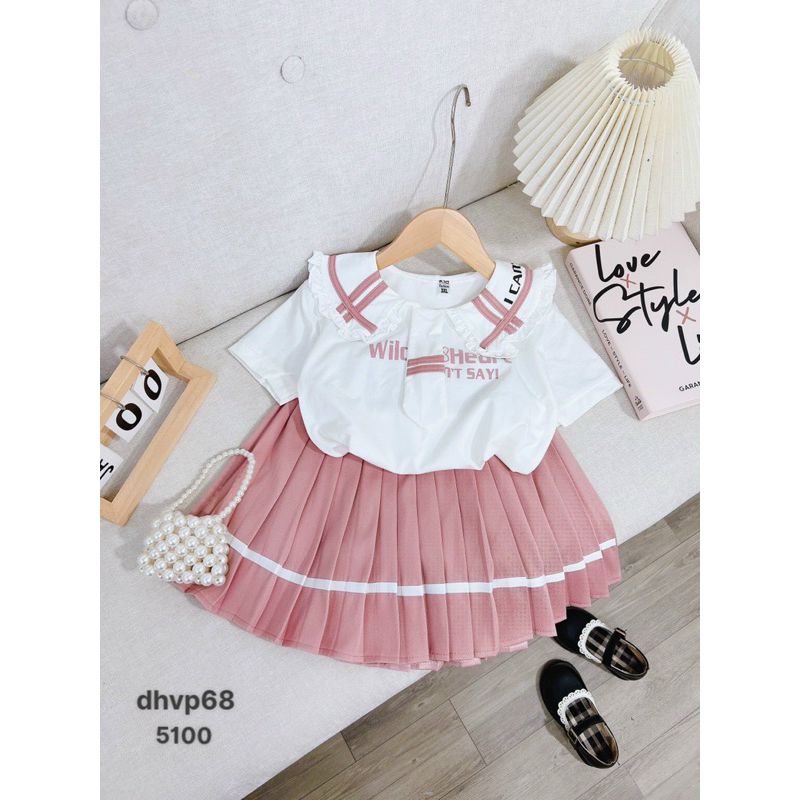 Set váy học sinh mẫu mới cho bé gái 10-35kg