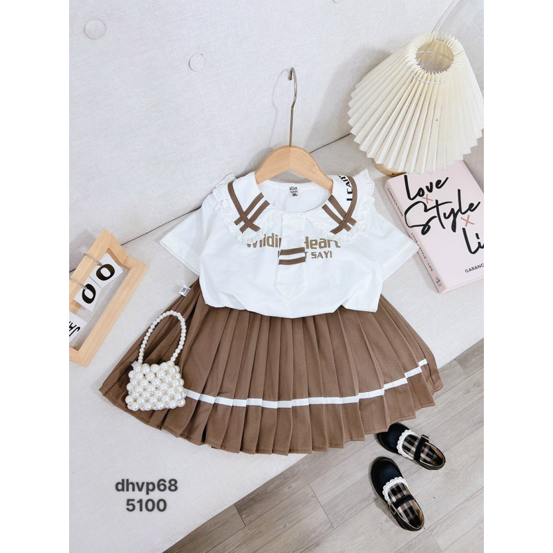 Set váy học sinh mẫu mới cho bé gái 10-35kg