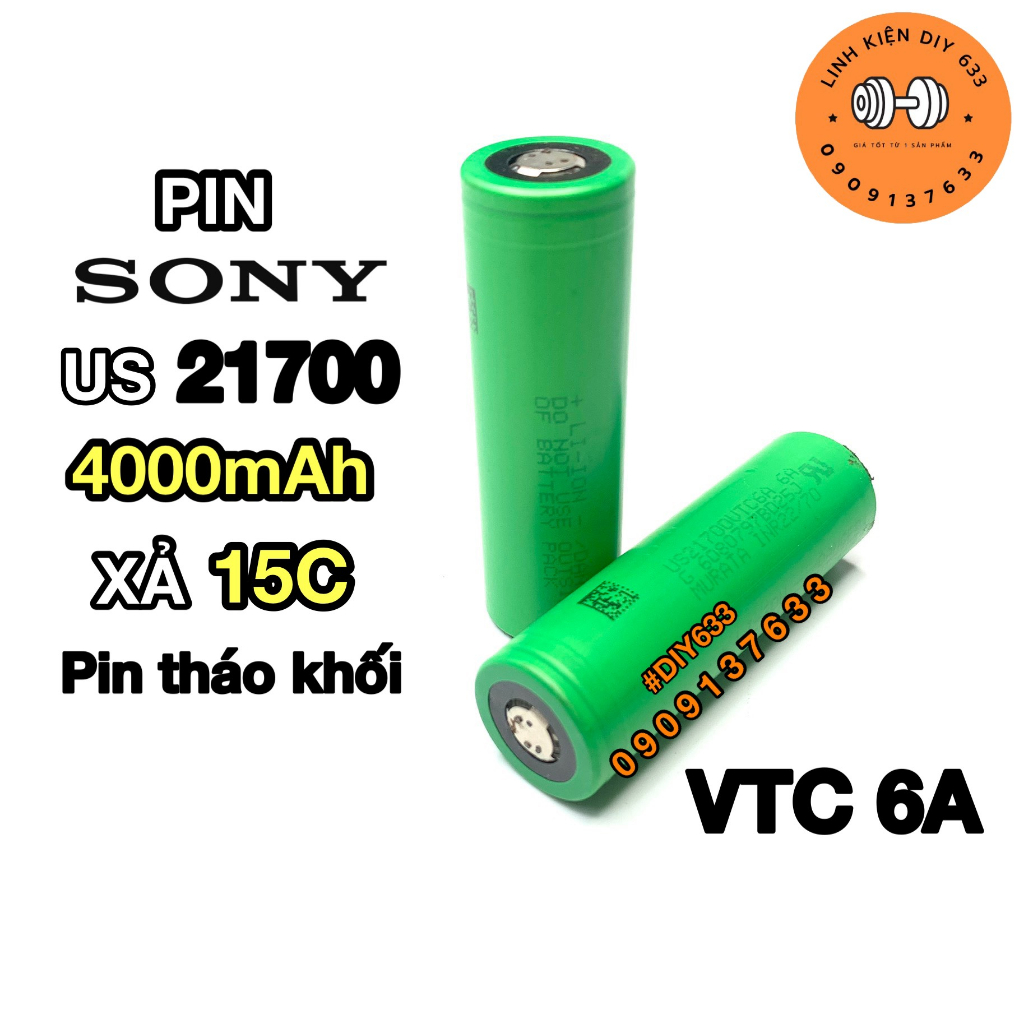 Pin Sony 21700 DL 4000mAh xả 15C 60A VTC 6A tháo khối (DIY633)