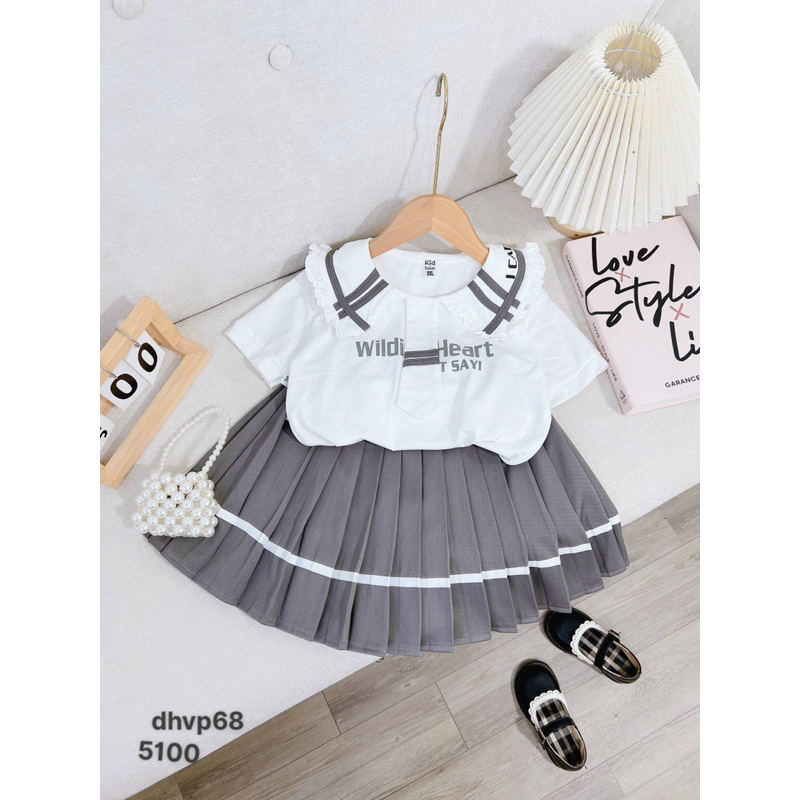 Set váy học sinh mẫu mới cho bé gái 10-35kg