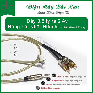 Dây 3.5 ly ra 2 av- 2 bông sen/ dây lõi bạc xiken - hàng bãi của hãng hitachi japan - bh 6 tháng