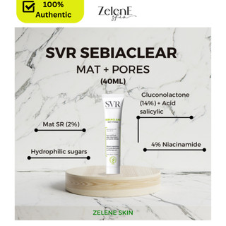 Kem dưỡng svr sebiaclear mat+pore, active gel hỗ trợ giảm mụn, kiểm soát da dầu 40ml-zeleneskin