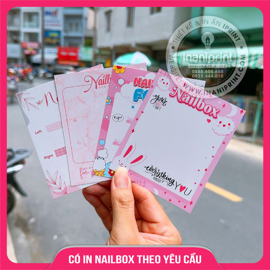 Nhiều Mẫu Bìa Giấy Nailbox - Thẻ Nail Box - Giấy Gắn Móng Tay Giả Giá Rẻ - 2 MẶT