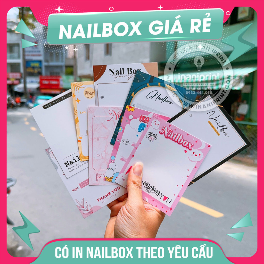 Nhiều Mẫu Bìa Giấy Nailbox - Thẻ Nail Box - Giấy Gắn Móng Tay Giả Giá Rẻ - 2 MẶT