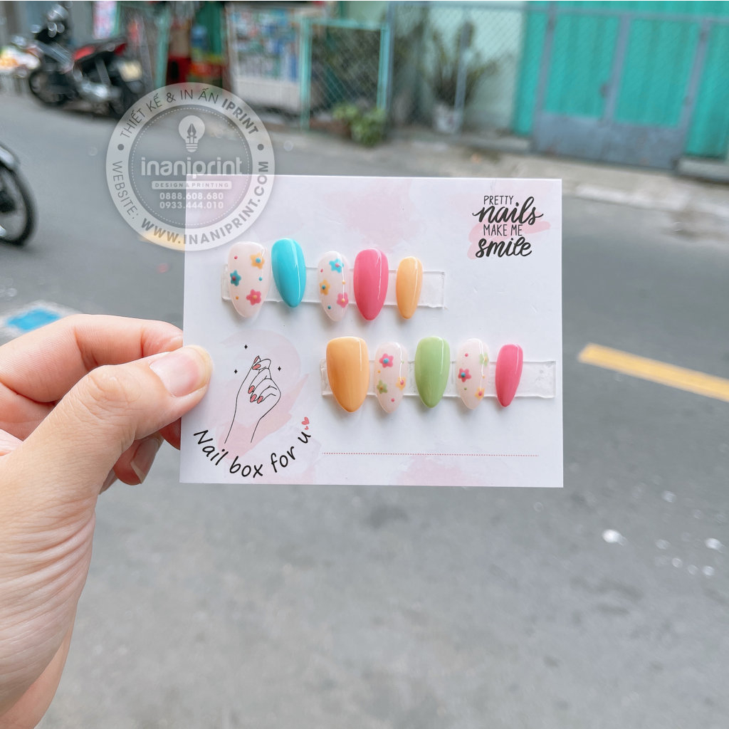 Nhiều Mẫu Bìa Giấy Nailbox - Thẻ Nail Box - Giấy Gắn Móng Tay Giả Giá Rẻ - 2 MẶT