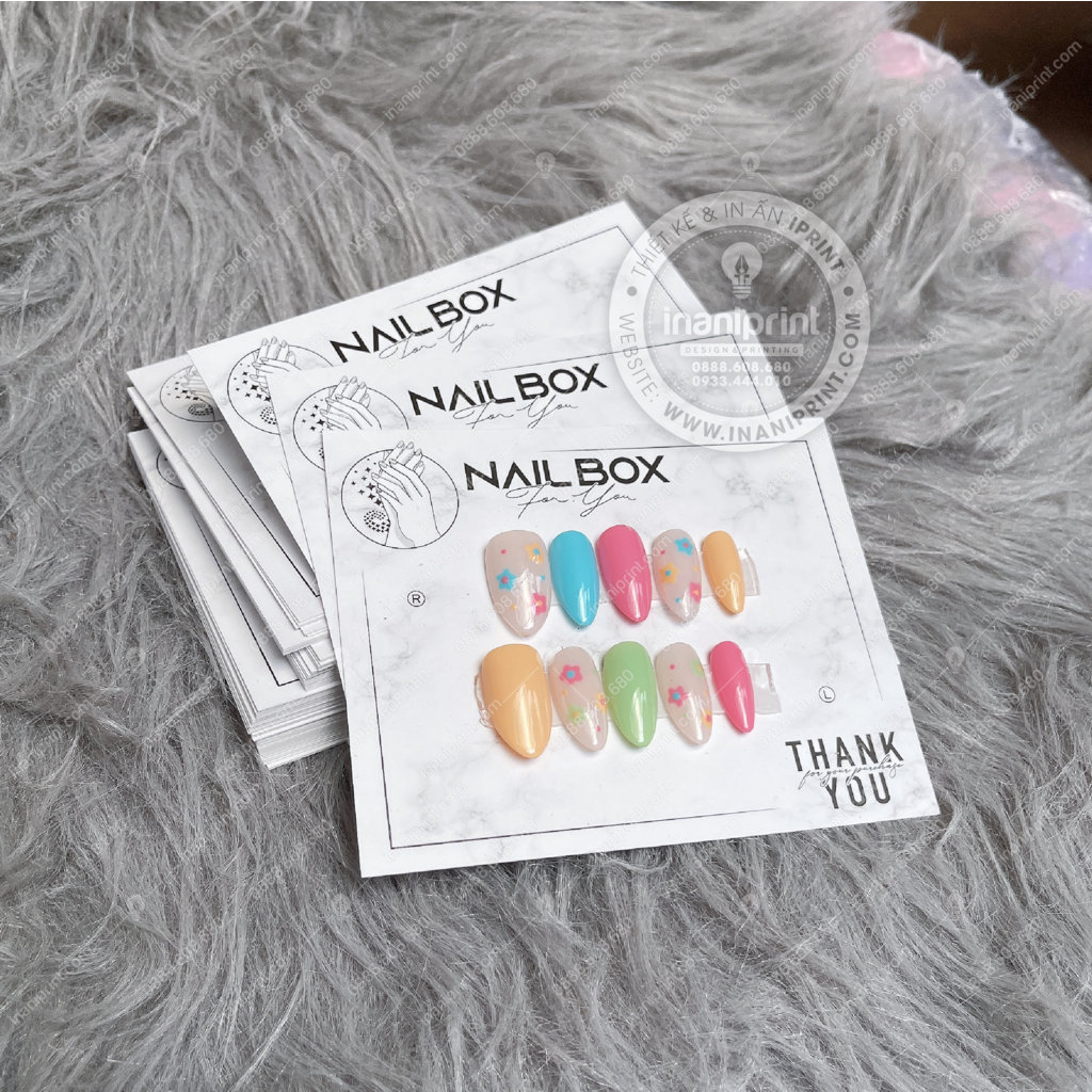 Nhiều Mẫu Bìa Giấy Nailbox - Thẻ Nail Box - Giấy Gắn Móng Tay Giả Giá Rẻ - 2 MẶT
