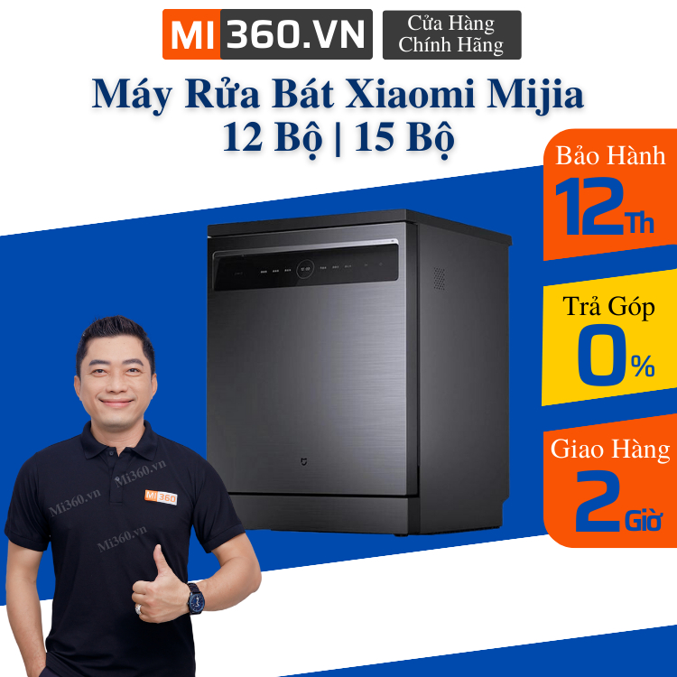 Máy Rửa Bát Thông Minh Xiaomi Mijia S1 15 bộ | 12 Bộ - Sấy Khô Diệt Khuẩn 99% - Hàng Chính Hãng