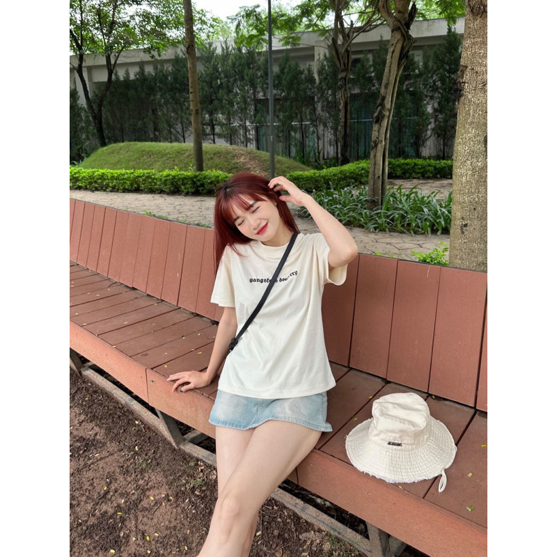 ÁO BABY TEE FORM BOXY THÊU ' GANGSTER DON'T CRY '