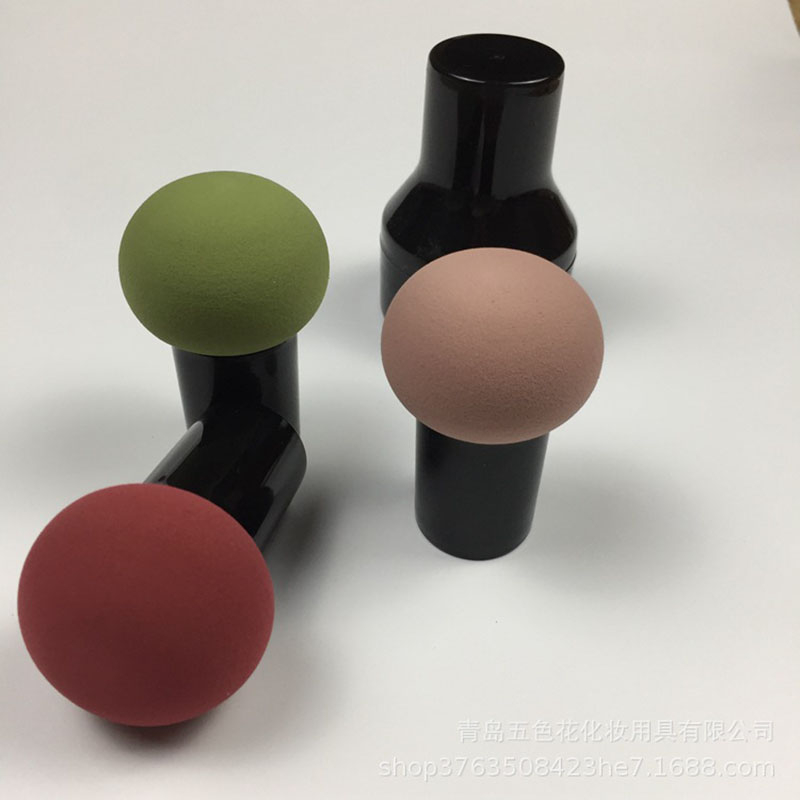 Mút tán kem nền mini thiết kế hình cây nấm kèm hộp đựng bảo quản, Bông mút trang điểm hình nấm tán kem nền có tay cầm