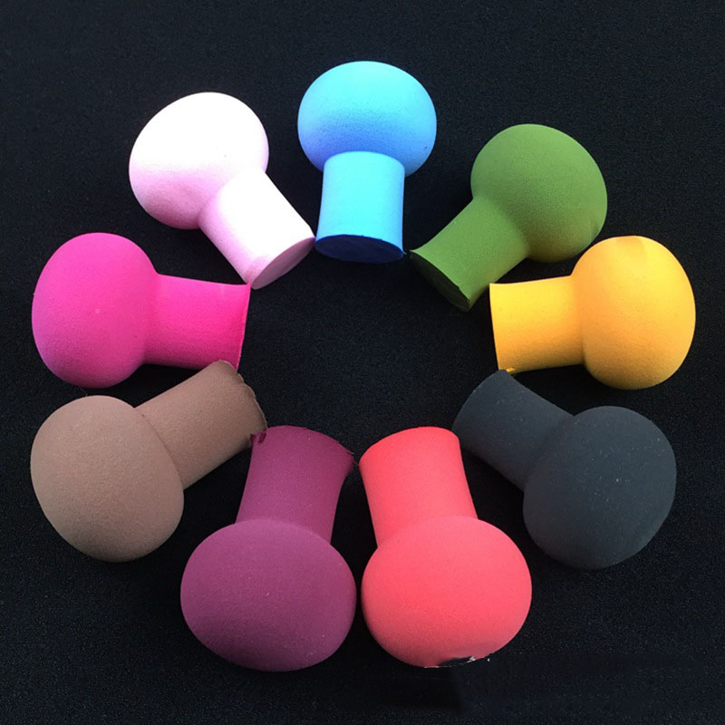 Mút tán kem nền mini thiết kế hình cây nấm kèm hộp đựng bảo quản, Bông mút trang điểm hình nấm tán kem nền có tay cầm
