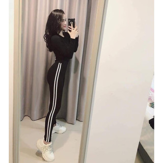 (45-73kg) QUẦN LEGGING SỌC thun Thái Lan