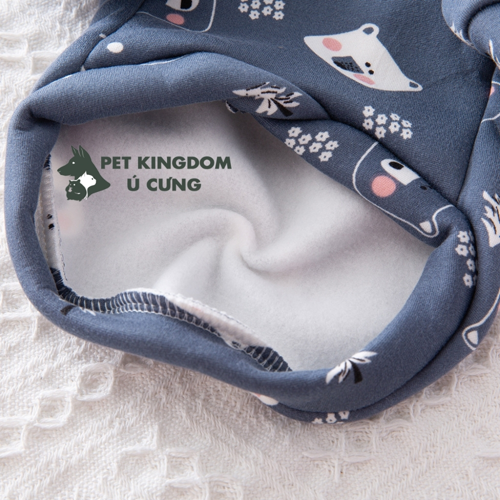 Áo Cho Chó Mèo Giữ Ấm Mùa Đông Áo Nỉ Lót Bông 2 Chân