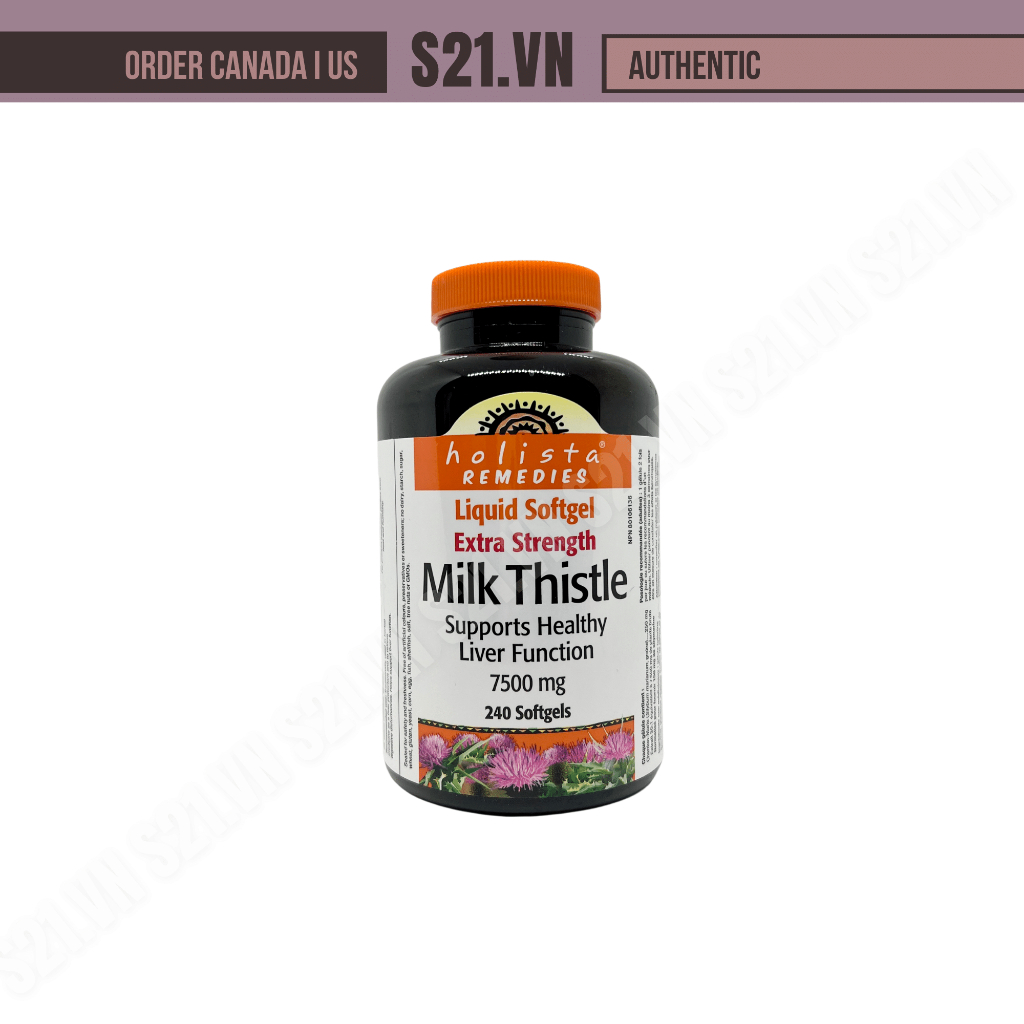 Viên Uống Kế Sữa Bổ Gan Holista Remedies Milk Thistle Supports Healthy Liver Function 7500mg 240 Viên
