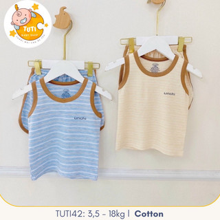 Bộ Đồ Ở Nhà Cho Bé, Bộ Quần Áo Ba Lỗ Họa Tiết Sọc TuTi TuTi Baby Cho Bé Từ 3,5-18Kg TUTI42