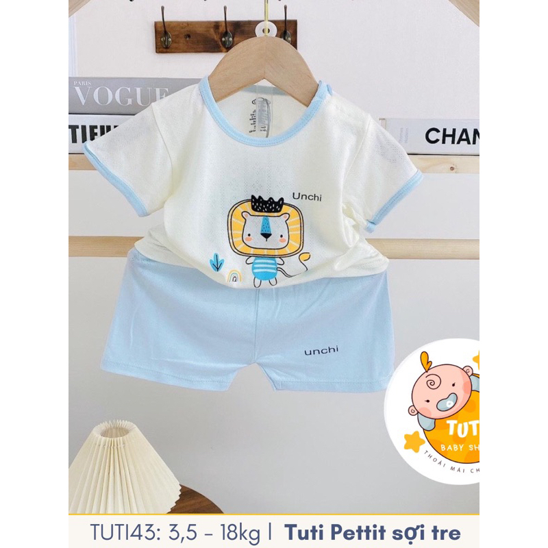 Bộ Đồ Nhà 4 Họa Tiết Hoạt Hình Dễ Thương, Đồ Mặc Nhà Trẻ Em TuTi TuTi Baby Chất Vải Petit Cho Bé Từ 3,5 - 18Kg TUTI 43