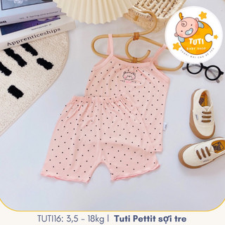 Đồ Bộ Bé Gái Hai Dây Vải Mát Unichi Set Áo Quần Trẻ Em Dễ Thương Cho Bé Từ 3 - 18 tháng TuTi TuTi Baby TUTI16