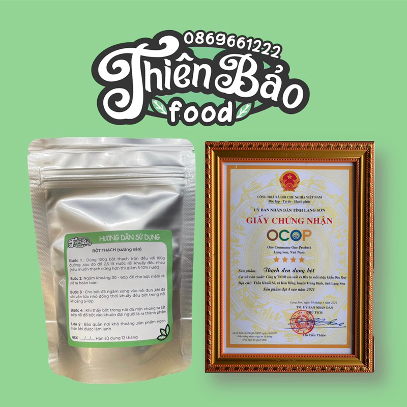 Bột thạch đen  gói 100g nguyên chất đặc sản Lạng Sơn
