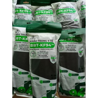  Combo  6 gói khẩu trang KF94 4 lớp Bông Bạch Tuyết màu đen   gói 10 cái . 