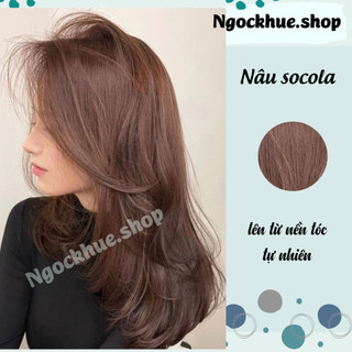 thuốc nhuộm tóc màu nâu socola + tặng trợ nhuộm - Ngọc Khuê Shop