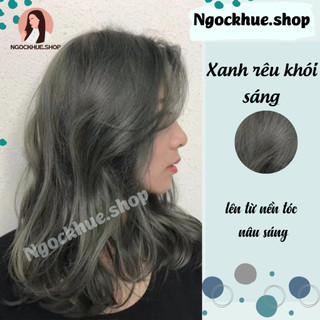 thuốc nhuộm tóc xanh rêu khói sáng + tặng trợ nhuộm - Ngọc Khuê Shop