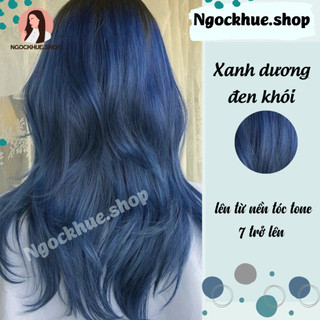 Thuốc nhuộm tóc xanh dương đen khói + tặng kèm trợ dưỡng - Ngọc Khuê shop