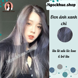 thuốc nhuộm tóc đen ánh xanh chì + tặng oxy trợ dưỡng - Ngọc Khuê shop