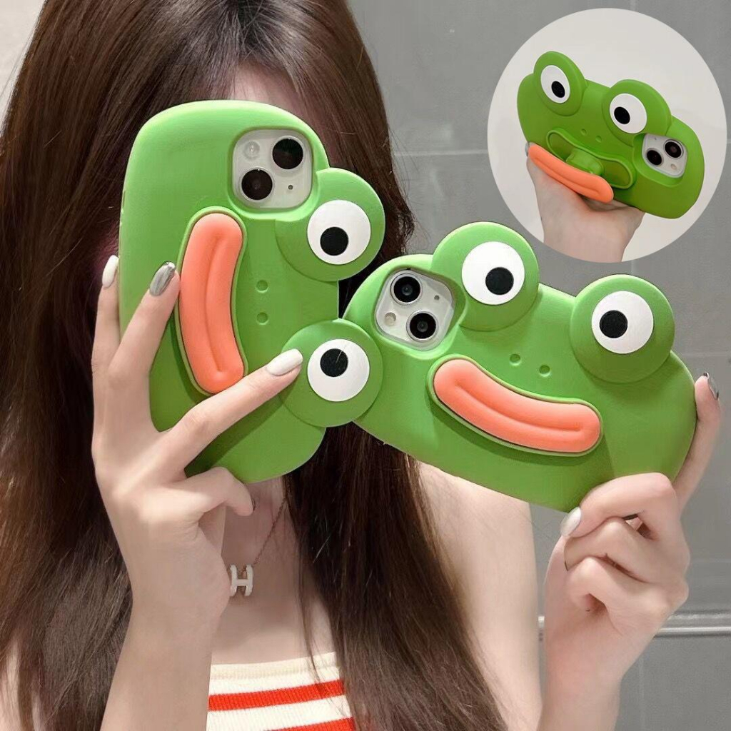 Ốp lưng Ai Fôn su silicon ếch xanh môi đỏ  7plus 8plus x xsmax 11 11promax 12promax 13 13promax 14pro 14promax