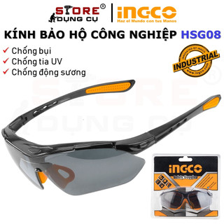 Kính bảo hộ INGCO HSG08 Kính chống bụi, tia UV, chống đọng sương,kính dùng trong lao động, đi xe máy, bảo vệ mắt