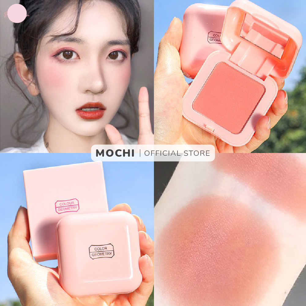 Phấn Má Hồng Trang Điểm 6 Màu Xinh Sang Mịn + Kèm Gương Và Cọ Tiện Dụng Gốm Vitality Blush Color Make Up MOCHI SHOP