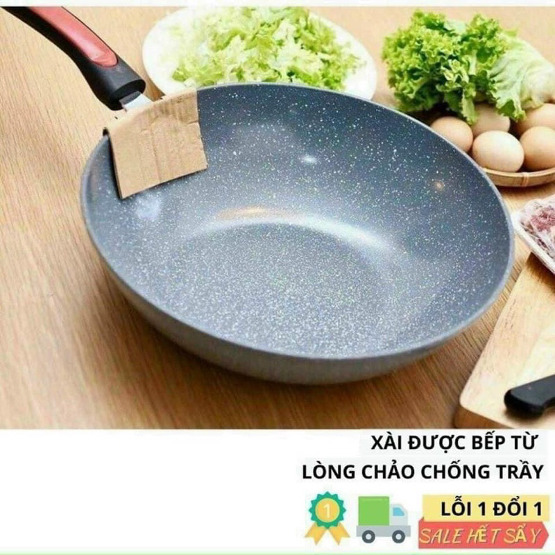 CHẢO VÂN ĐÁ SÂU LÒNG CHỐNG DÍNH SIZE 32CM